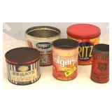 5 Assorted metal tins