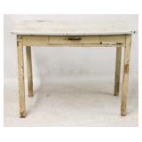 Vintage painted enamel top kitchen table