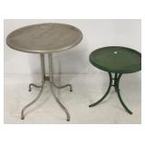 2 Round outdoor patio tables
