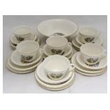 Harber Pottery 22kt Trim 24 pc China Set