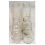 Lot of 6 Vintage Glass Baby Bottles