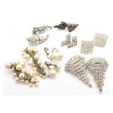 Group Lot of Rhinestone & Pearl Vintage Jewelry