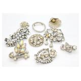 Group Lot of Rhinestone Vintage Lapel Pins