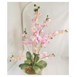 Silk Orchid in Glass Bowl