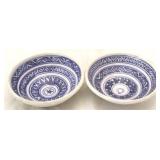 Pair art pottery bowls - signed