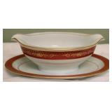 Noritake "Goldhill" Gravy Boat w/ attached plate