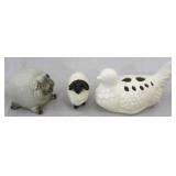 3 Pc Art pottery animal figures