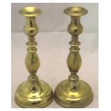 Pair brass candle holders