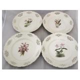 4 Leedsware England plates