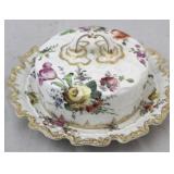 Meissen Signed Covered Cheese Dish - 8 x 3 1/2