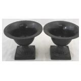 Pair metal urn planters