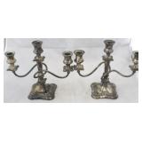 Pair International silver 3 lite candelabras