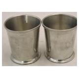 Pair Woodbury mint julep pewter cups
