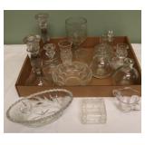 Tray Lot of Assorted Glass Items