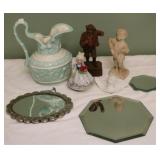 Tray Lot of Assorted Items w/ Pitcher