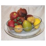 Large Serving Tray & Dish w/ Fruit