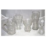 Box Lot of Glass Vases & One Cruet
