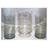 3 Large Glass Vases - 13.5" is the tallest one