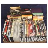 Tray lot of Assorted DVDs & VHS Tapes