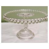 Pressed Glass Cake Stand - 9 1/2 x 6