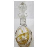 Bohemian Glass cut to clear decanter - 13" tall