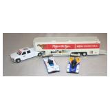 1995 Exxon Die Cast Race Car Carrier & Cars w/box