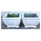 Pair of Square Concrete Planters