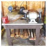 Wood Table w/ Attached Tools