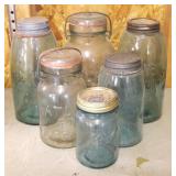 Lot of 6 Assorted Mason Jars