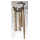 Lot of Vintage Axes, Bush knife & Sickle