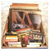 Box Lot of Assorted Records, CDs, DVDs, etc