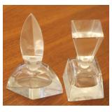 Pair of Crystal Perfume Bottles - 5" tall