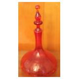 Ruby Red Glass Decanter Bottle
