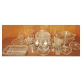 40pcs of Assorted Candlewick Glass Items