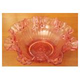 Pink Rose Glass Bowl - 9 1/2 round