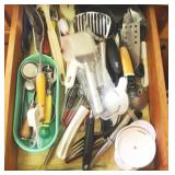 Drawer Lot of Assorted Kitchen Utensils