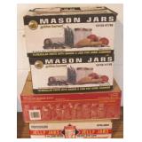 Mason jars in boxes