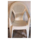 Pair plastic arm chairs