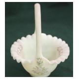 Fenton signed glass basket