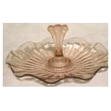 Pink depression glass dish