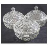 3 Fostoria American covered dishes