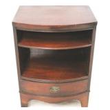 Mahogany bow front bedside stand