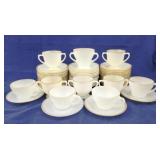 57pcs (approx) of Milk Glass Cups & Saucers