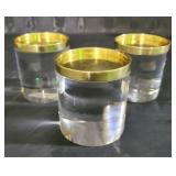 Chelsea House Set of 3 Acrylic/Brass Candleholders