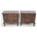 French Vintage Pair of 2-Drawer Night Stands
