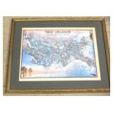 New Orleans framed map print