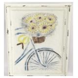 Metal wall plaque of bicycle
