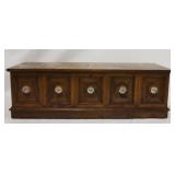 Lane inlaid lift top cedar chest w/ glass hardware