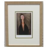 Portrait of Woman in Black Coat Print