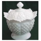 Fenton hobnail covered jar